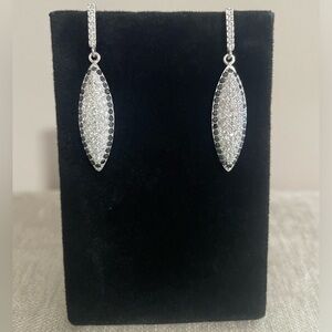 Luxury Sterling Silver 925 CZ Zirconia Drop Earrings